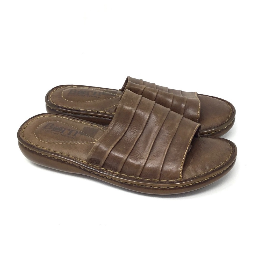 Born handcrafted Leather Comfort Slides Sandals 6